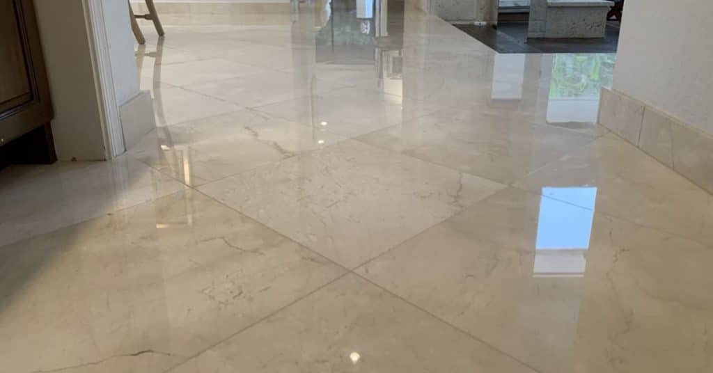 Decorative marble floor design with intricate pattern after marble floor polishing by Pacific Marble Restoration